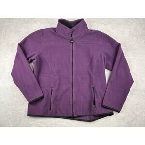 Timberland Jacket Women's Sz XL Purple Full Zip Embroidered logo outdoor fleece